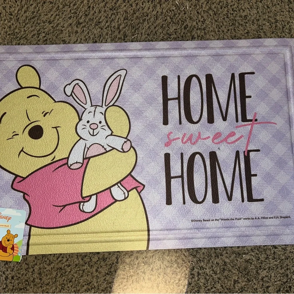 Disney Winnie the Pooh Home Sweet Home Rubber Doormat